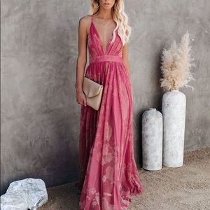 NWT Small Vici Coral (Dusty Rose) Maxi Dress